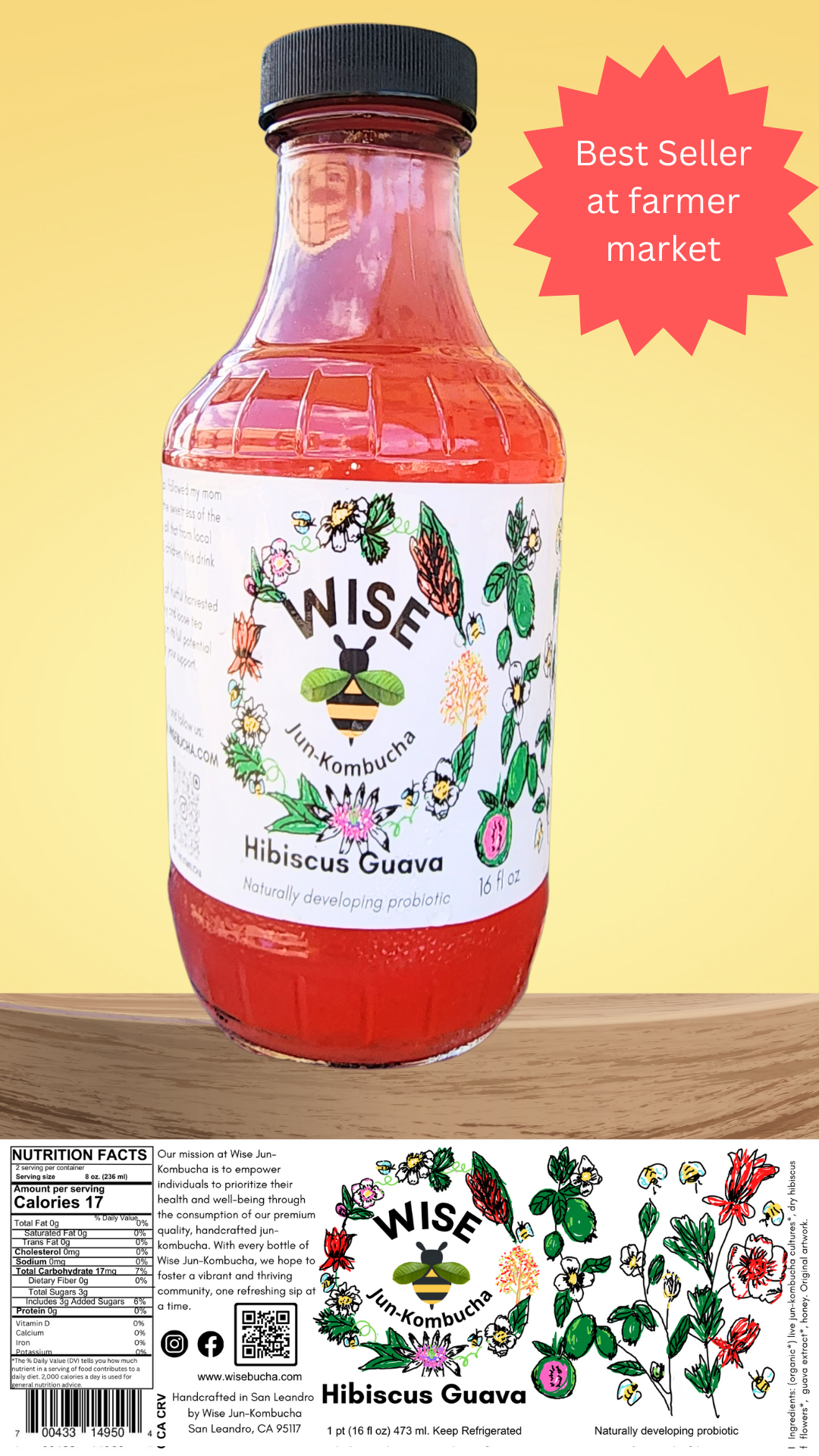 * Hibiscus Guava Jun Kombucha