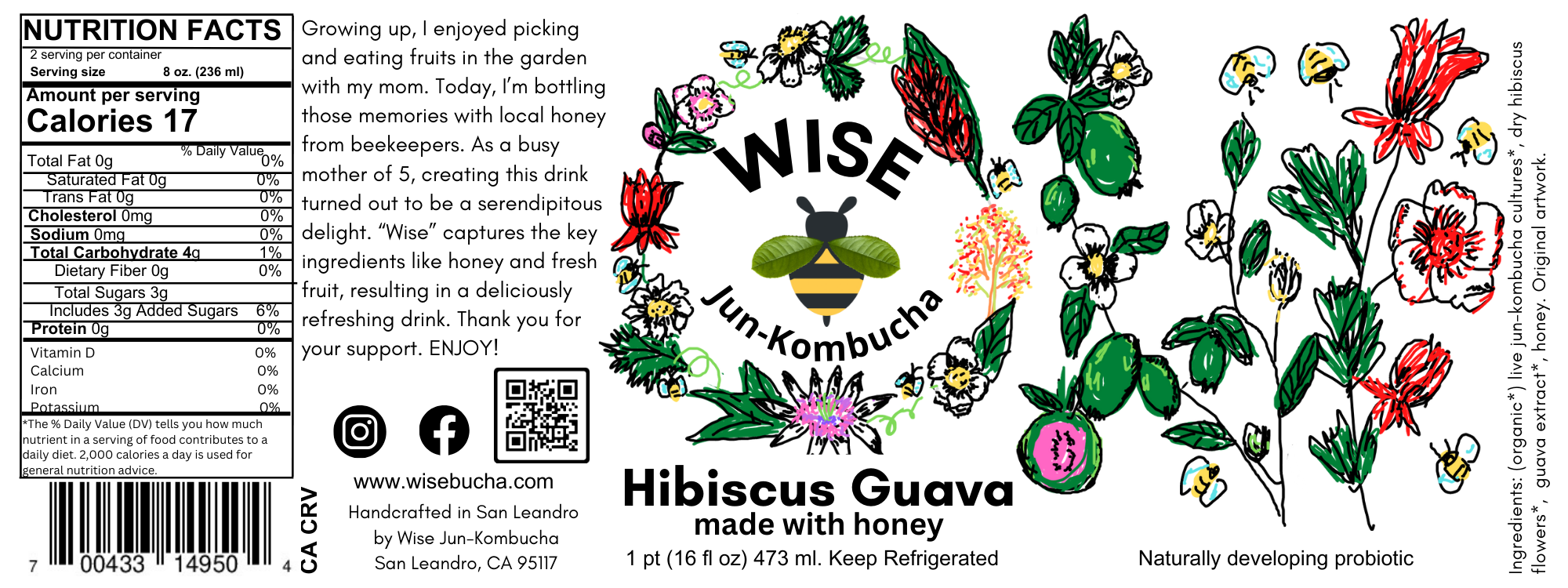 * Hibiscus Guava Jun Kombucha